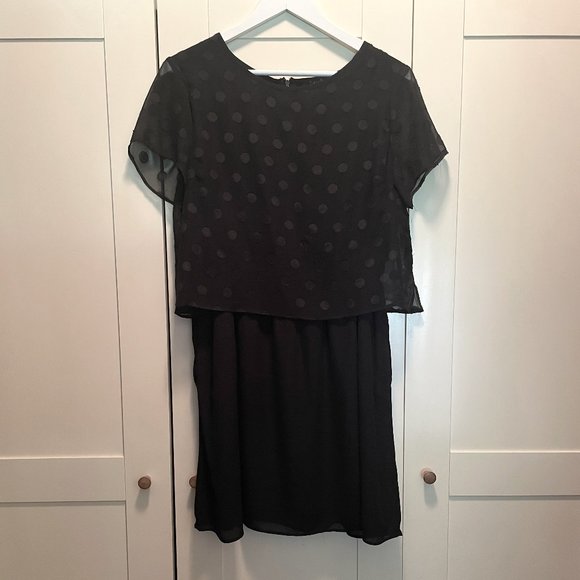 Black Short Sleeve Mini Dress by Dex, Size L - Picture 1 of 4